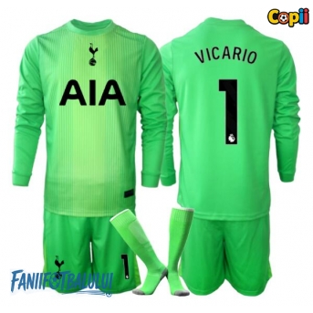 Tottenham Hotspur Guglielmo Vicario #1 Portarii Echipament de Fotbal Replică 2025-26 Copii Acasa Mâneci Lungi (+ Șorturi)